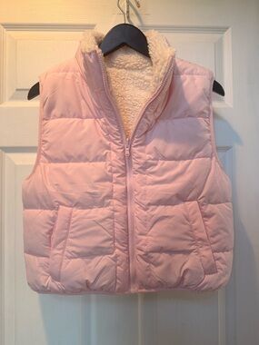 Juniors Pink Sherpa-Lined Puffer Vest